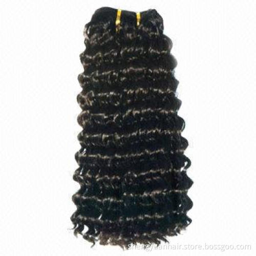 100% Human Hair Weaves with Deep Wavy, Available in Various Colors and Designs